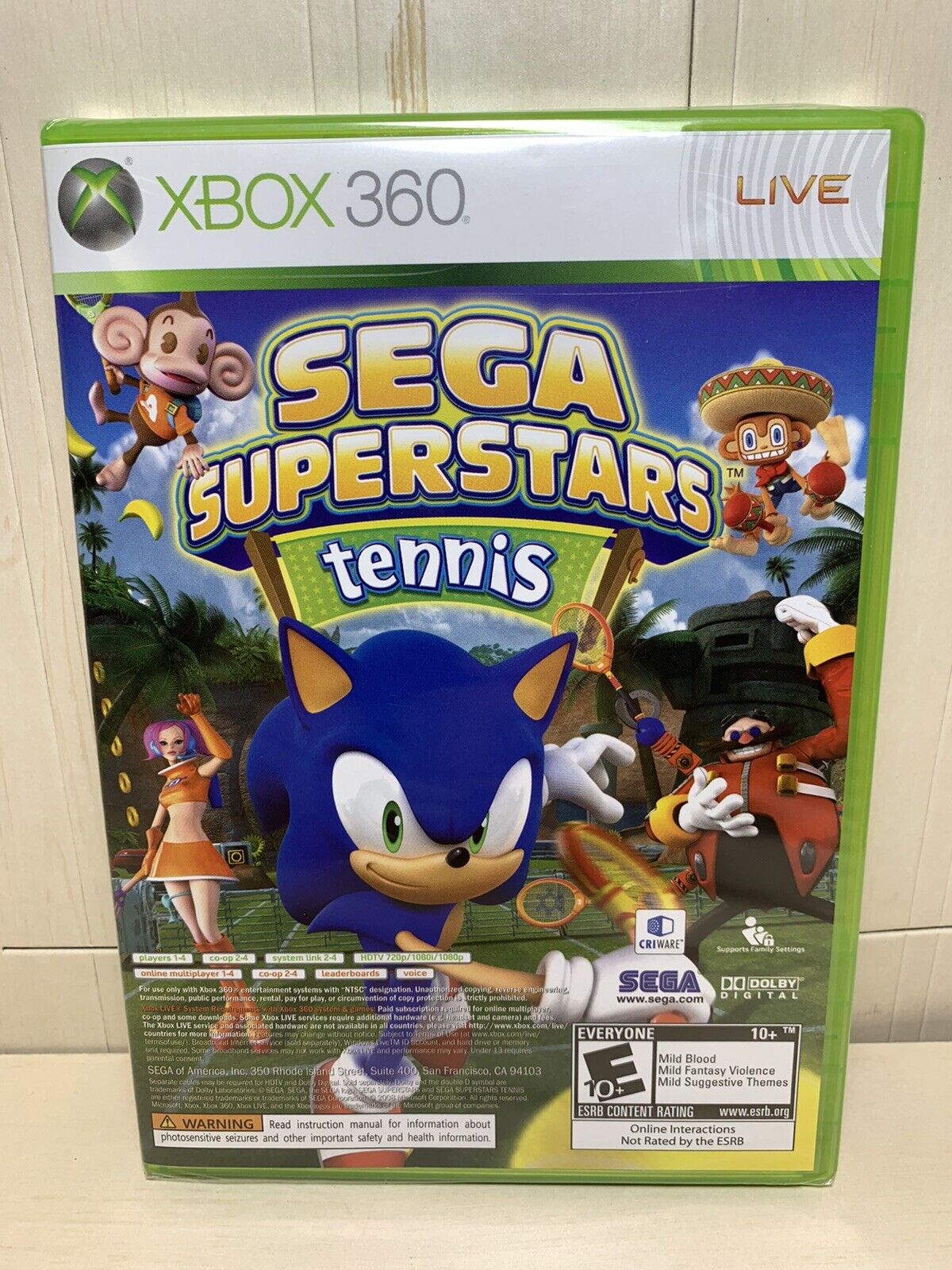 Sega Superstars Tennis Xbox Live Arcade Compilation Xbox 360 New Sealed