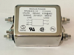 Astrodyne TDI RP230-6.5-1-S Zweistufiger Netzfilter 6,5A 1 nF Ycap M4 Stud - Bild 1 von 2