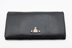 Vivienne Westwood Long Wallet Leather Black Bifold Auth from JAPAN - Picture 1 of 17
