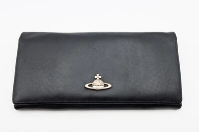 Vivienne Westwood Long Wallet Leather Black Bifold Auth from JAPAN - Image 1 of 4