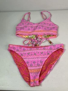 MAAJI Pink & Orange w/Floral Print 2 Piece Bathing Suit. Size Medium. NEW. - Picture 1 of 14