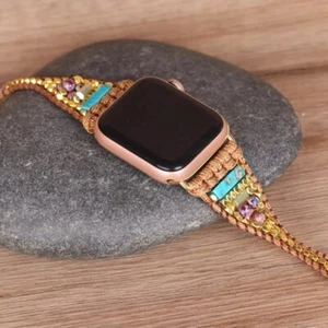 Handmade Bohemian Watch Band Stone Strap for Apple iWatch Series 6 5 4 3 38/40mm - Picture 1 of 7