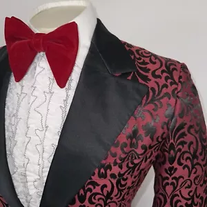 Vtg After Six Tuxedo Jacket Blazer 60s 70s Playboy Smoking Coat Mens 38 Short - Picture 1 of 20