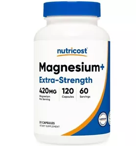 Nutricost Magnesio + Fuerza Extra, 420 mg por porción, 120 cápsulas - Imagen 1 de 3