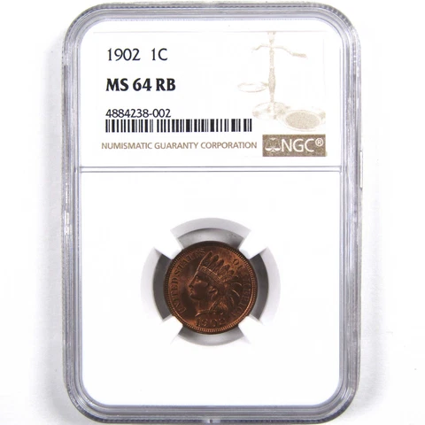 1902 Indian Head Cent MS 64 RB NGC Penny 1c Uncirculated SKU:I3093 Cover