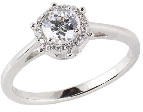 anello solitario donna argento 925 rodiato anallergico bluamante zirconi mis 16 - Immagine 1 di 1