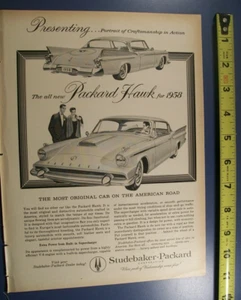 1958 Packard HAWK mid-size-mag car ad- "Portrait of Craftmanship in Action" - Picture 1 of 1
