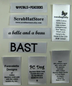 1000 PIECES CUSTOM PRINTED CARE TAGS CLOTHING LABELS - Picture 1 of 3