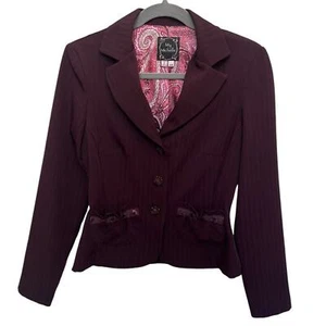 My Michelle Vintage Y2K Blazer with Sequins Burgundy Size 3/4 - Picture 1 of 11