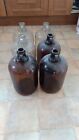 6 Used Demijohn Clear Glass Bottles Winemaking Home Brewing Money Jar 1 gallon