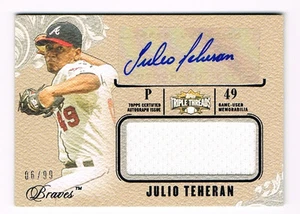 2014 Triple Threads Unity Julio Teheran (06/99) Game Used Jersey Autograph - Picture 1 of 2