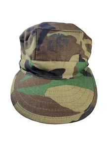 VTG US Marines Military Fitted Utility Cap Hat Woodland Camouflage Type 1 Medium - Picture 1 of 7
