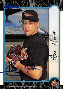 Gabe Molina autographed Baseball Card (Baltimore Orioles, FT) 1999 Bowman #170