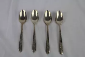 Oneida Nobility "Royal Rose" Silverplate Flatware Teaspoons Silverware Lot of 4 - Picture 1 of 3