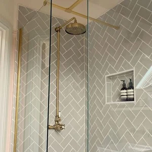 Rain Shower Set Trafalgar Angled Traditional Antique Brass ENKI SH0155 - Picture 1 of 4
