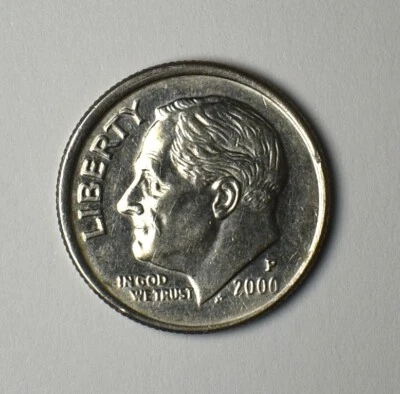 US Dime Error 2000 P Roosevelt Dime Collar Muti Errored Misaligned Collar - Image 1 of 4