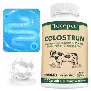 Cápsulas de calostro 1000 mg apoya la salud digestiva, equilibrio del sistema inmunológico - Imagen 1 de 15