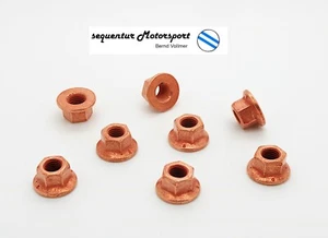 Kupfermutter M 7 x 1 mit Bund, DIN 6927, verkupfert, Krümmermutter M 7 - Bild 1 von 1