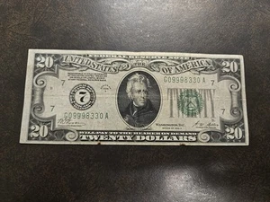 1928 A Chicago, IL $20 Federal Reserve Note Bill Twenty Dollar Circulated NICE - Picture 1 of 10