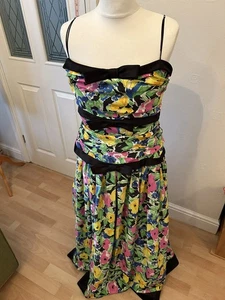 Frank Usher London 1970’s Vintage Floral Evening Dress Size 10 - Picture 1 of 7