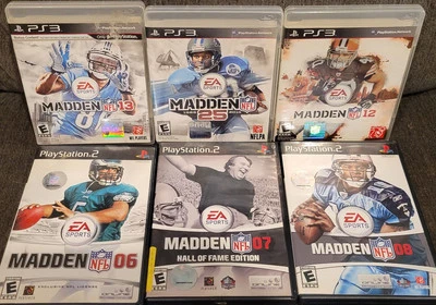 Madden 06 07 08 12 13 14 PlayStation 2 3 Lote de 6 Juegos Salón de la Fama Manuales 25 Foto 1 de 2