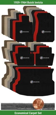 Специальный Velourtex ковер коврик комплект для ' 59-64 Buick Invicta w/логотип (5 штук) #2JX - Изображение 1 из 4