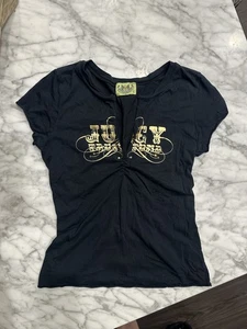 Vintage Juicy Couture Graphic T Shirt Trust Fund Large Y2k - Picture 1 of 6