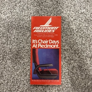 Piedmont Airlines Vintage System Timetable Effective Sep 7, 1988. Never Used. - Picture 1 of 2