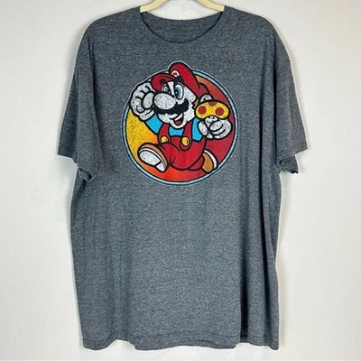 Camiseta Super Mario Bros Nintendo Gris Gráfico 2XL Foto 1 de 4