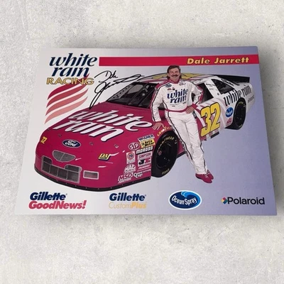 Dale Jarrett NASCAR HOF BUSCH VINTAGE signed photo 1997 DJR WHITE RAIN #32 FORD - Image 1 of 2