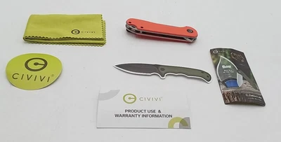 Civivi  Elementum Liner Lock C907R  Stainless Steel Orange NOB - Image 1 of 4