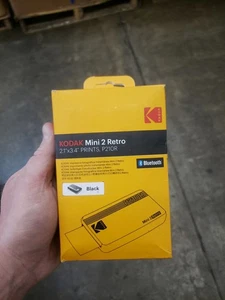 Kodak Mini 2 Retro P210R Black Wireless Portable Photo Printer 2.1x3.4 Inch  - Picture 1 of 2