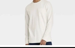 Men's Long Sleeve Pocket T-Shirt - Goodfellow & Co™ White XL NEW With Tags - Picture 1 of 2
