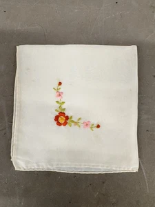 Fazzoletto vintage donna floreale fazzoletto ricamato cucito donna antico - Foto 1 di 4