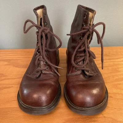 Botas Vibram Suela Mujer Selva Talla 8.5 Calidad Cuero Marrón Con Cordones Foto 1 de 4