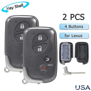 2 4Button Remote Key Fob Case Shell + Insert Blade For Lexus HYQ14AAB / HYQ14ACX - Picture 1 of 10