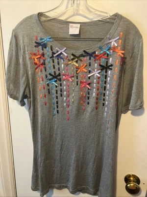 Camisa RED Valentino Mujer Detalle Manga Corta Gris Talla Foto 1 de 4