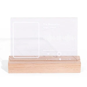 3 Inch Music and Light Up Frame for Displaying Memories with Wood and Acrylic - Picture 1 of 8