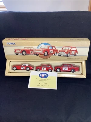 Corgi 97709 Alpine Rally Set Austin Healey Ford Cortina Mini Cooper s - Image 1 of 2