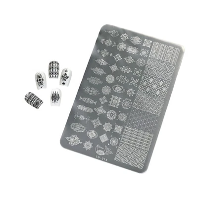 Versatile Nail Designs Plate Striped Checkered Houndstooth Stainless Steel Tool - Image 1 of 4