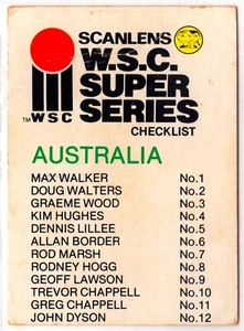 4 x 1981-82 Scanlens WSC checklists - unmarked & scarce - price reflects cond. - Picture 1 of 8