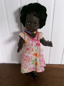 Vintage schwarze Puppe starr gekleidet Kleid Corolle RATTI Made in ITALY 38cm - Bild 1 von 8