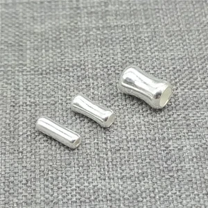 30 Sterling Silver Plain Barrel Beads 925 Silver Small Tube Spacers for Bracelet - Picture 1 of 4