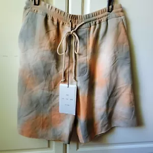 Nwt Song For The Mute Elasticated Shorts Sunset Orange Grey Tie Dye US Size M - Picture 1 of 12