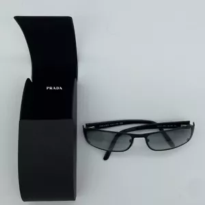 Prada Sunglasses 2006 Vintage Black Rectangle Grey PR52FS SPR 52F 1BO-3M1 - MINT - Picture 1 of 10