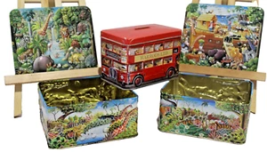 Harrods Churchills Confectionery Tin Nature’s Friends The Ark Embossed Animals - Foto 1 di 24