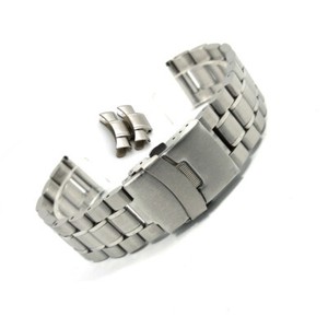 18-24mm Stainless Steel Watch Band Strap Replacement Bracelet Flat+Curved End