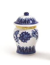 Two's Company Blue White Chinoiserie GINGER JAR Oriental Design TRINKET BOX New
