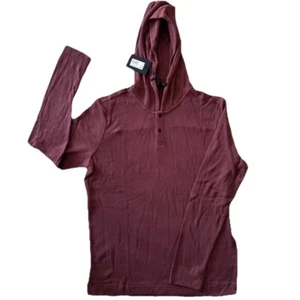 PAIGE Logan Cappuccio Henley Uomo Taglia M Colore Velluto Rosso Nuovo con etichette - Foto 1 di 14