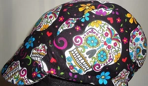 Cycling cap reversible wool color gray/black skull one size superwash brand new - Picture 1 of 9